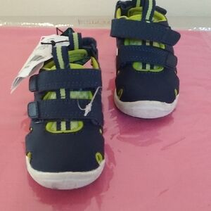 NWT Cat & Jack  Navy and Lime Shoes
